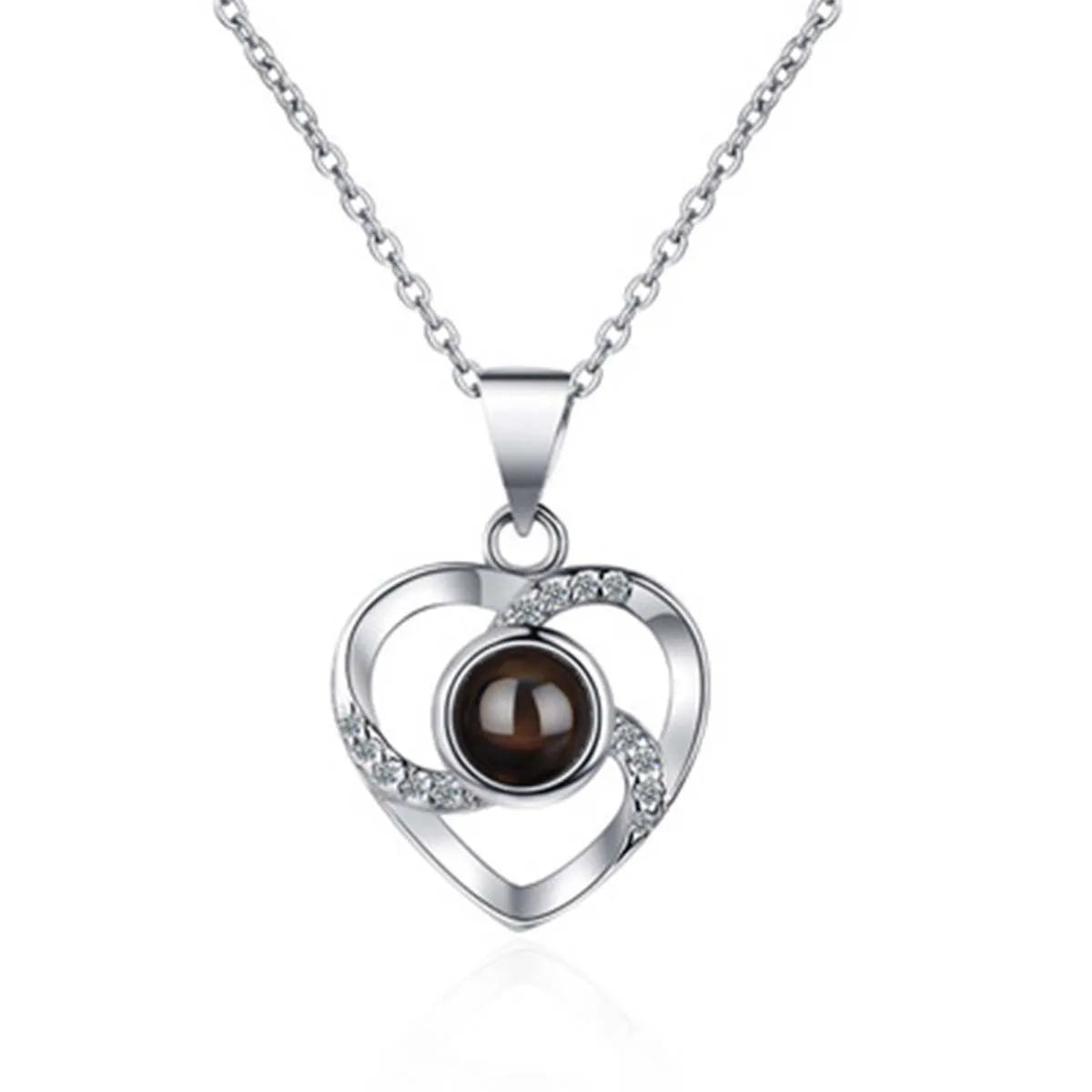 Coffret rose éternelle avec tiroir et collier avec pendentif en forme de coeur